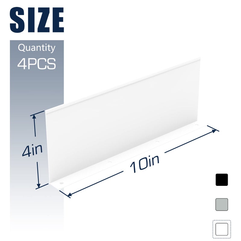 Pearwow Gutter Valley Splash Guard,Aluminum Rain Diverter Roofing Gutter Splash Guards for Valley,Corner or Straight,10 Inch Each (4 Pcs White) - Image 2